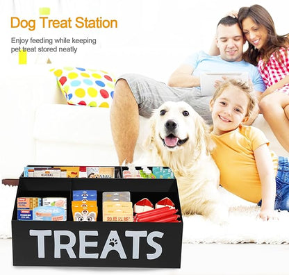 Dog Treat Organizer, 4 Compartments Dog Treat Station, Trapezoid Dog Treat - Image 5