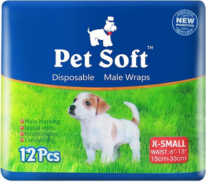 Pet Soft Disposable Male Wrap Dog Diaper by PetSoft