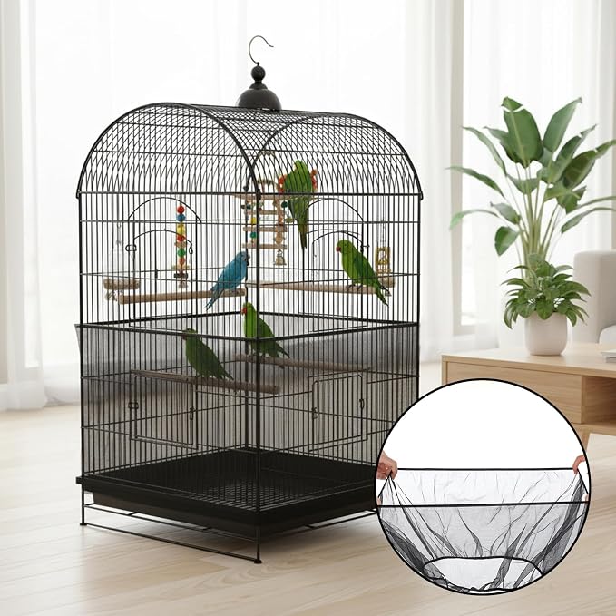 2pcs Large Bird Cage Seed Catcher Guards, Breathable Airy Nylon Mesh Material - Image 5