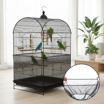 2pcs Large Bird Cage Seed Catcher Guards, Breathable Airy Nylon Mesh Material - Image 5