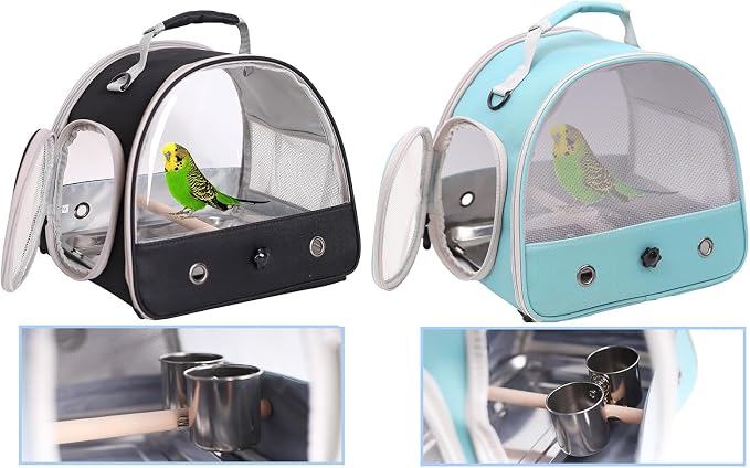 Bird Feeder Cups with Clamp Mount on Standing Perch, 2 Stainless Steel Cups - Image 6
