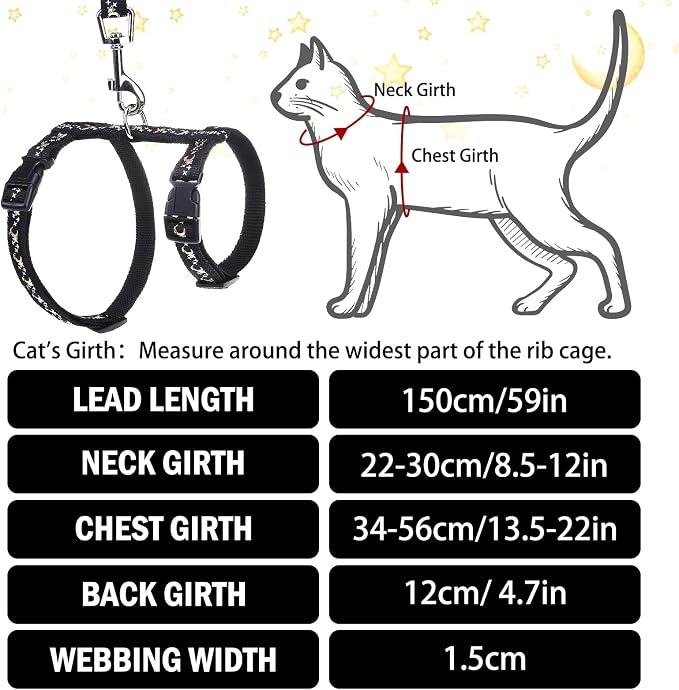 PUPTECK Adjustable Cat Harness and Leash Set Escape Proof Kitten Strap Collar - Image 2
