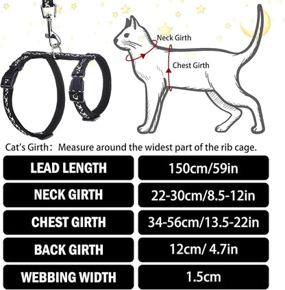 PUPTECK Adjustable Cat Harness and Leash Set Escape Proof Kitten Strap Collar - Image 2