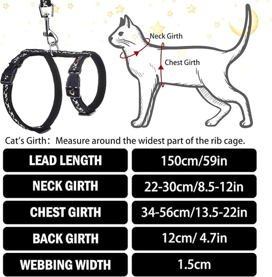 PUPTECK Adjustable Cat Harness and Leash Set Escape Proof Kitten Strap Collar - Image 2