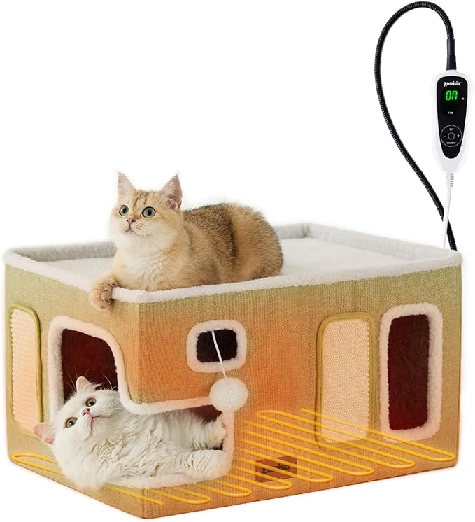 Heated Cat House for Indoor Cats by Zomisia