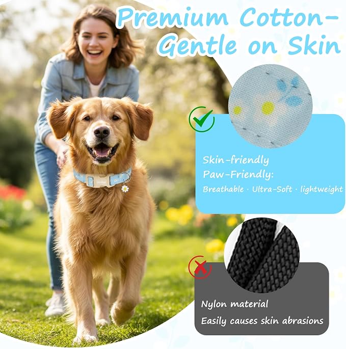 Dog Collar for Small Medium Large Dogs, Spring Blue Dog Collars - Image 4
