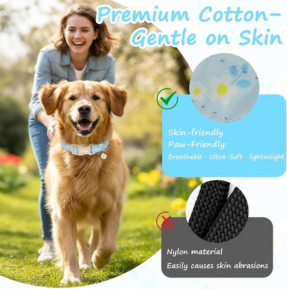Dog Collar for Small Medium Large Dogs, Spring Blue Dog Collars - Image 4