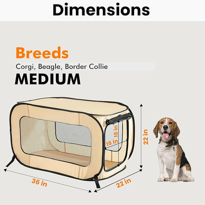 Beatrice Home Fashions Portable, Collapsible, Pop Up Kennel Travel Cat and Dog - Image 2