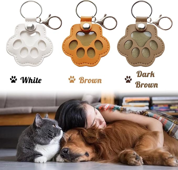 Dog Hair Keychain, Leather Pet Hair Collector Keychains, Pet Fur Keepsake Gift - Image 2