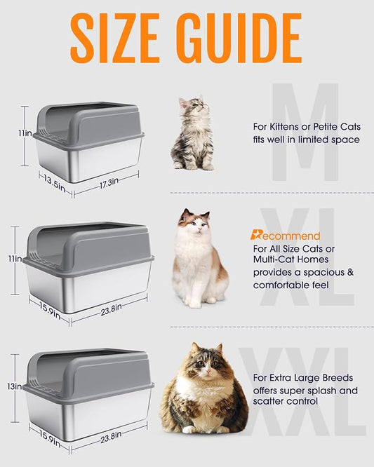 Stainless Steel Cat Litter Box, Metal Litter Box - Image 2