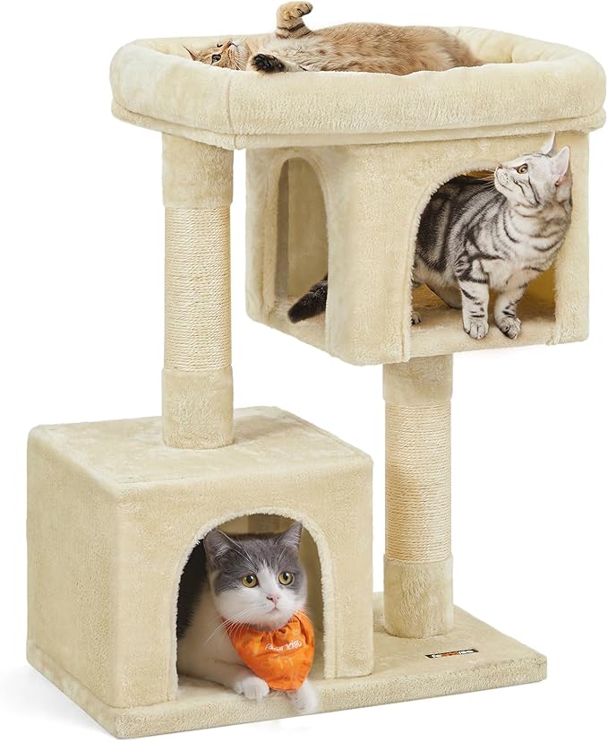 Feandrea Cat Tree, 33.1-Inch Cat Tower, Plush Condo by FeandreabySONGMICSHOME