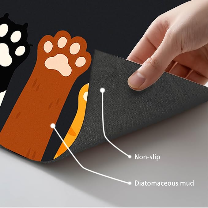 Cute Animal Paw Pet Food Mat Non Slip Spill Proof Feeding Pad - Image 5