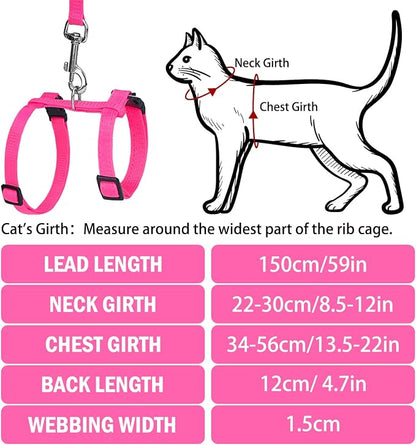 PUPTECK Adjustable Cat Harness and Leash Set Escape Proof Kitten Strap Collar - Image 2