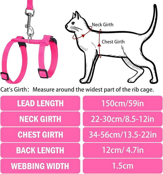 PUPTECK Adjustable Cat Harness and Leash Set Escape Proof Kitten Strap Collar - Image 2