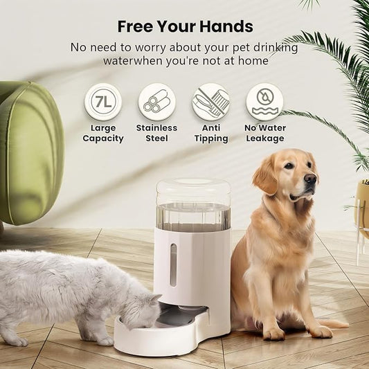 CZPET Dog Water Bowl Dispenser, 7L Automatic Dog and Cat Water Dispenser - Image 2