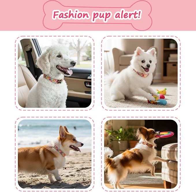 Cotton Dog Collar, Soft Adjustable Dog Collars - Image 3