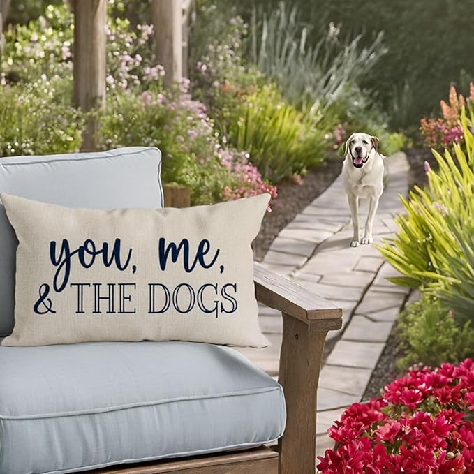 PANDICORN You Me & The Dogs Lumbar Throw Pillow Covers 12x20 Inch Outdoor - Image 7