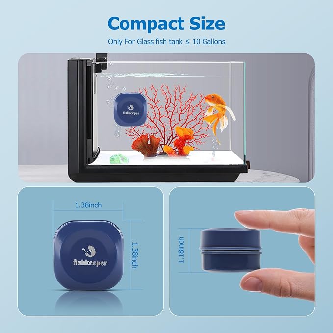 fishkeeper Mini magnetic Aquarium Glass Cleaner, Fish Tank Scrubber Cleaner - Image 2