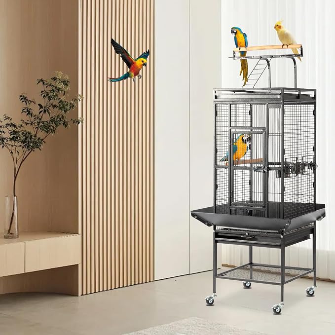 VINGLI Bird Cage with Rolling Stand - Image 7