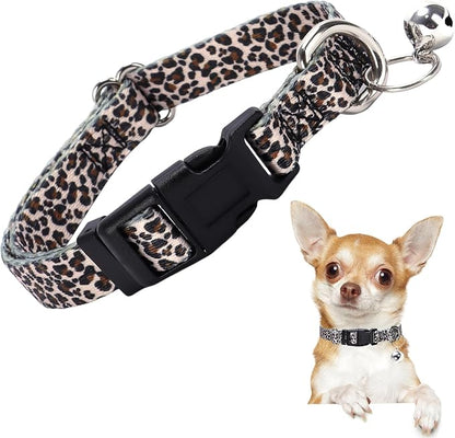 Small Dog Collar with Bell，Nylon by ONEFOJOJO