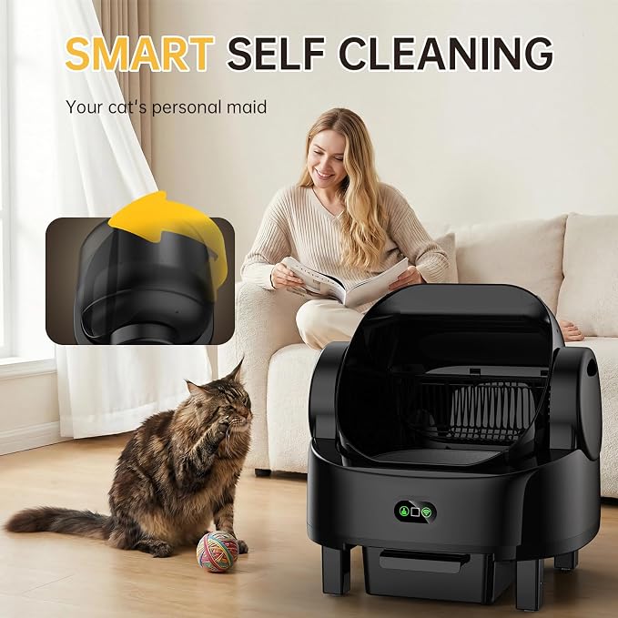 Automatic Cat Litter Box, Electric Large Open-Top Self Cleaning Litter Box - Image 2