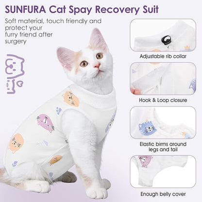SUNFURA Cat Recovery Suit, Kitten Surgical Full Bodysuit - Image 4