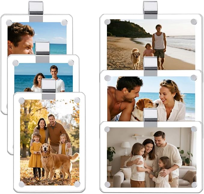 6 Pack Magnetic Car Visor Photo Holder – Personalized Acrylic Clip by Unknown