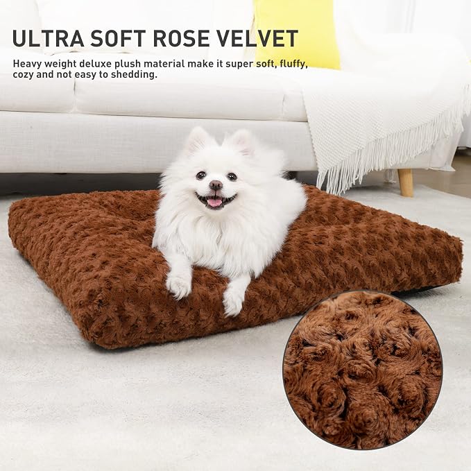 KSIIA Washable Dog Bed Deluxe Plush Dog Crate Beds Comfy Kennel Pad Anti-Slip - Image 2
