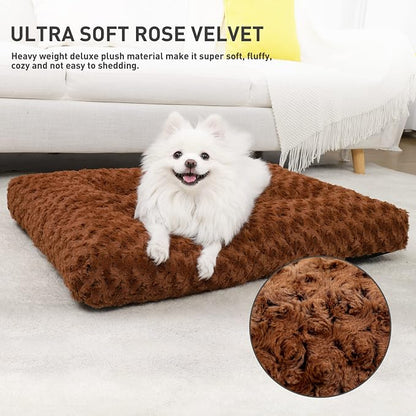 KSIIA Washable Dog Bed Deluxe Plush Dog Crate Beds Comfy Kennel Pad Anti-Slip - Image 2