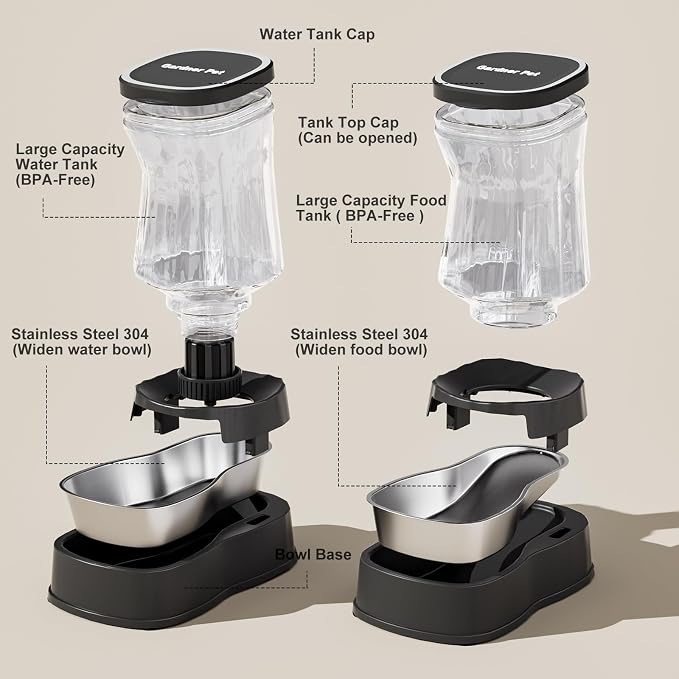 Automatic Pets Gravity Feeder and Water Dispenser Set - Image 5