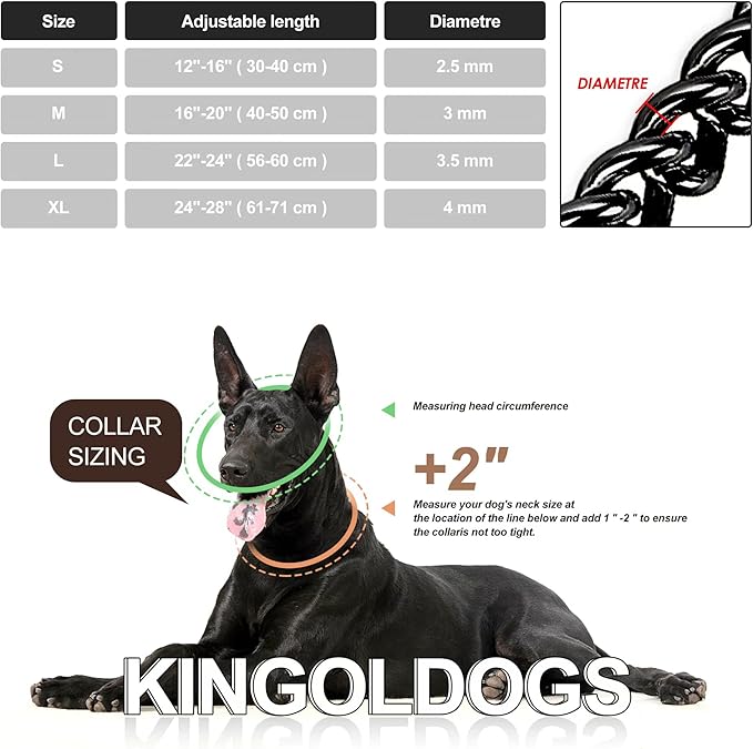 Stainless Steel Black Dog Chain Collar - Image 6