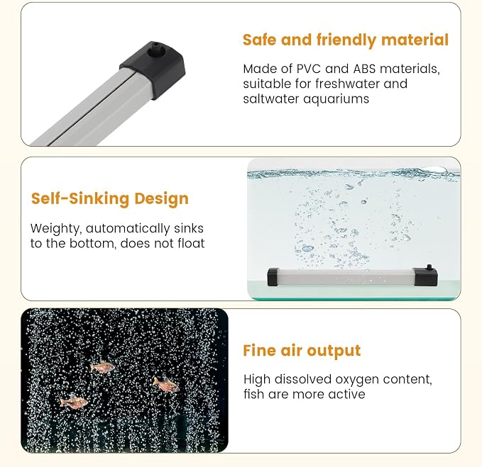 hygger Aquarium Bubble Strip, Nano Air Bubble Curtain Wall Aquarium Air Stone - Image 4