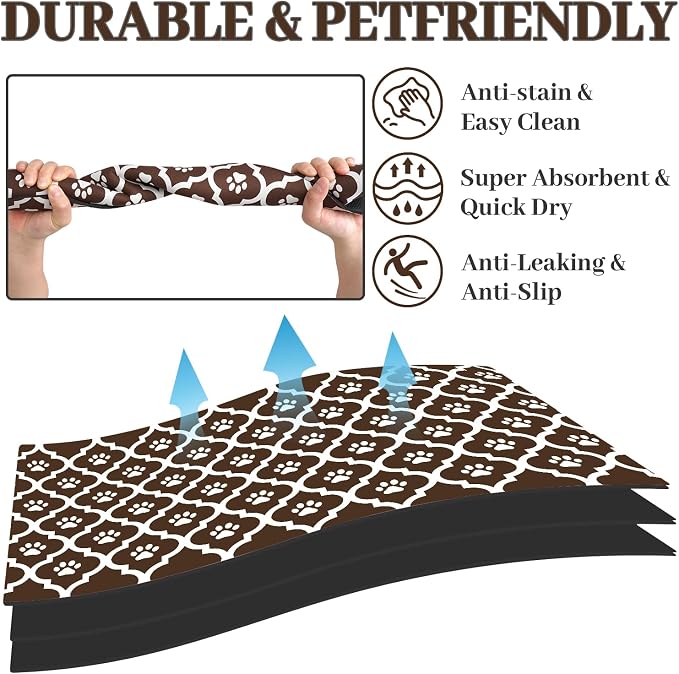 Dog Food Mat 16X24 Inch Pet Feeding Absorbent Mats - Image 2