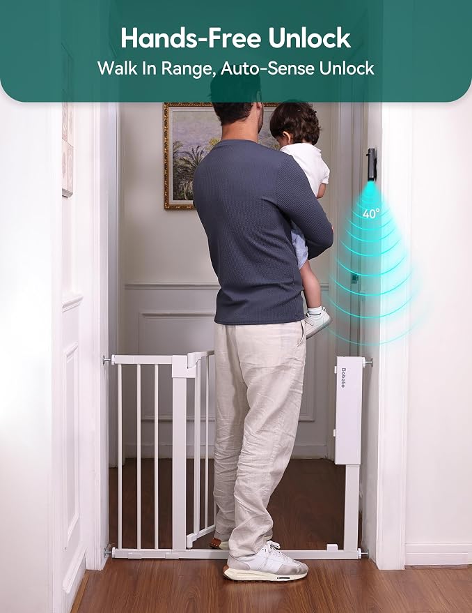Babelio Smart Baby Gate with Auto-Unlock/Close, Pressure Mounted No Drill - Image 2