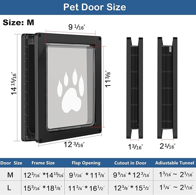 CEESC Dog Door for Pets Up to 45 lb, Weatherproof Pet Door for Cats and Dogs - Image 6