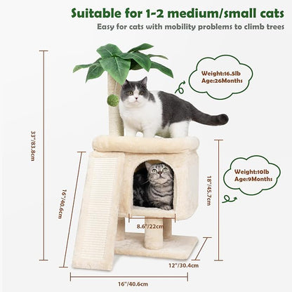 Meowoou Palm Cat Tree Tower for Indoor Cats - Image 2