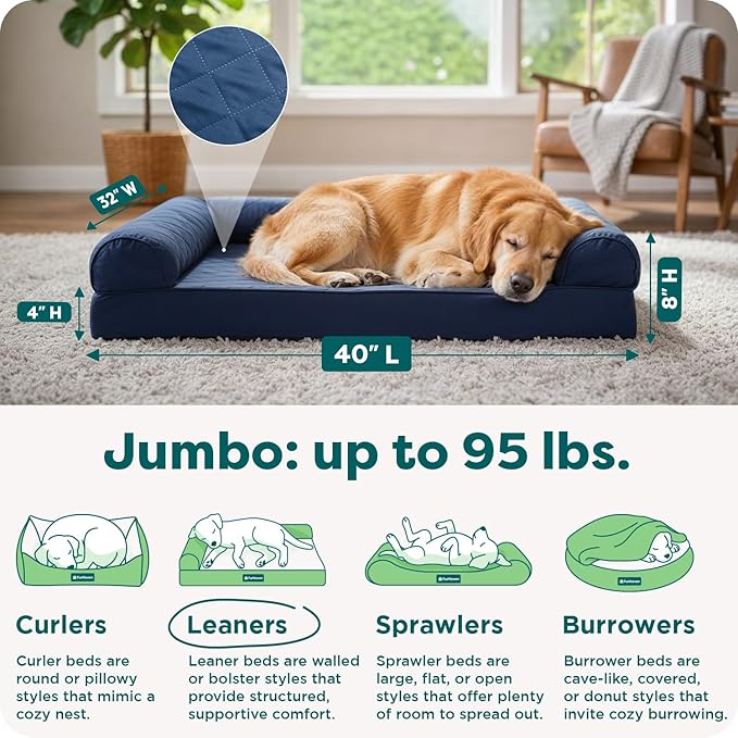 Furhaven Orthopedic Dog Bed for Large Dogs w/ Removable Bolsters & Washable - Image 3