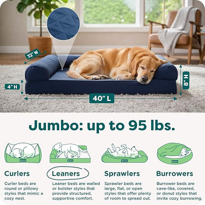 Furhaven Orthopedic Dog Bed for Large Dogs w/ Removable Bolsters & Washable - Image 3