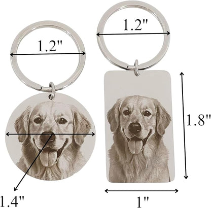 Custom Pet Portrait Keychain – Personalized Photo Engraved Keychain - Image 9