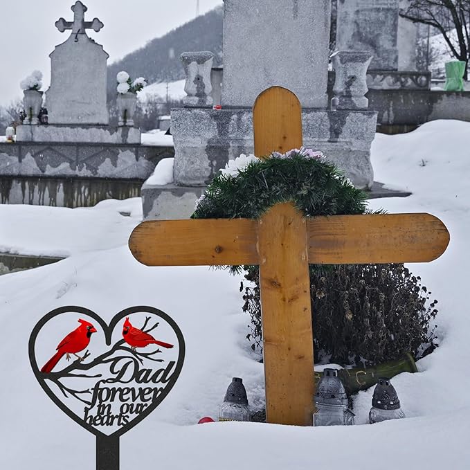 Dad Grave Decorations for Cemetery, Metal Sympathy Memorial Stakes for Loss of - Image 6