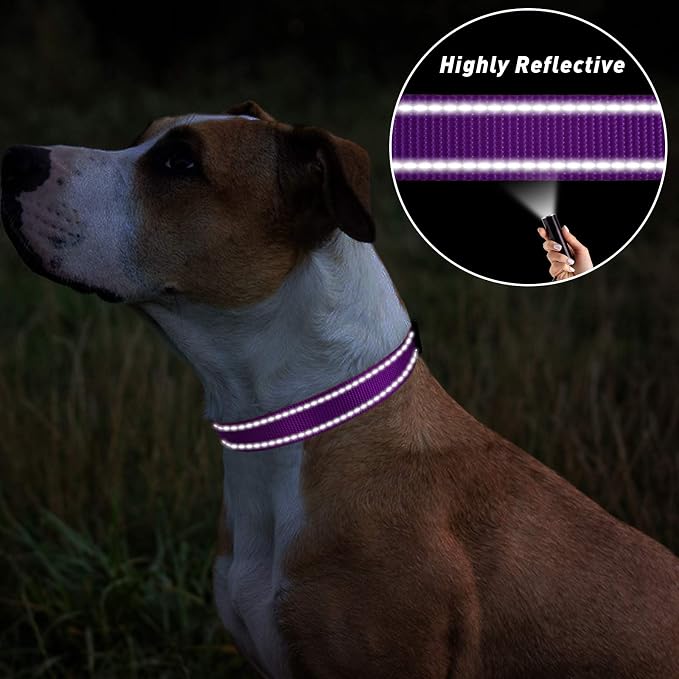 TagME Reflective Nylon Dog Collars, Adjustable Classic Pet Collar - Image 5