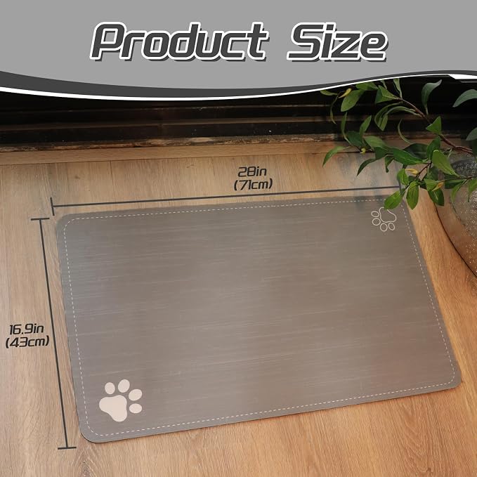 Le courant Dog Cat Feeding Mat, Rapid Absorbent Pet Mat, Bone Shaped Placemat - Image 5
