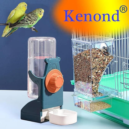 Kenond No Mess Bird Feeder Water Dispenser Set, Automatic Parrot Feeder Cage - Image 5