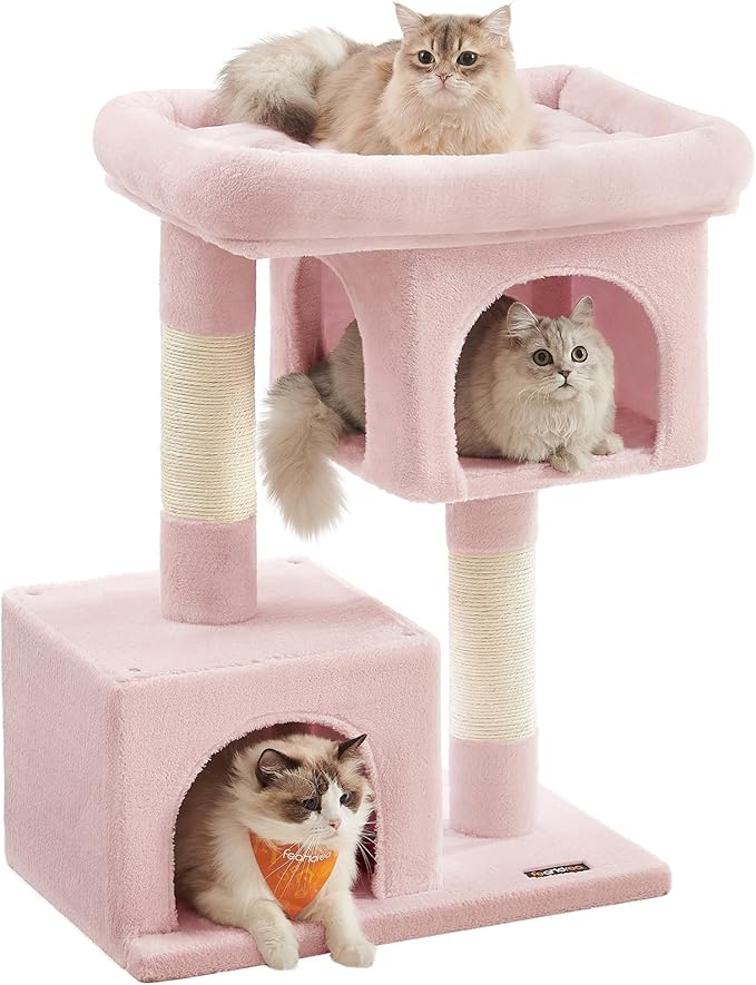 Feandrea Cat Tree, 33.1-Inch Cat Tower, Plush Condo by FeandreabySONGMICSHOME