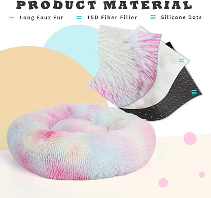Calming Dog Bed for Medium Dogs Washable Donut 30 inches Anti-Slip Pet Bed - Image 2
