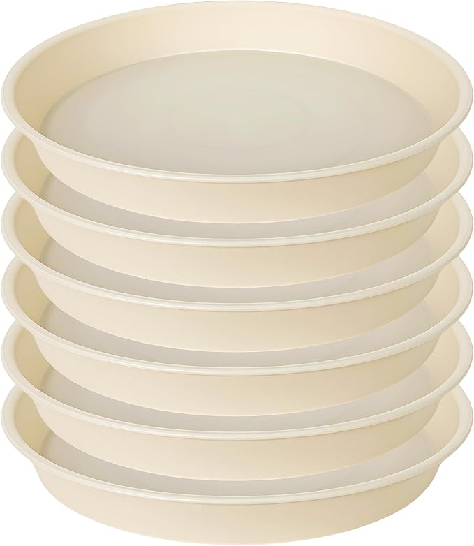 6 Pack Plant Saucer Water Drip Tray, 4 5 6 7 8 9 10 11 12 13 15 17 19 inch by Bleuhome