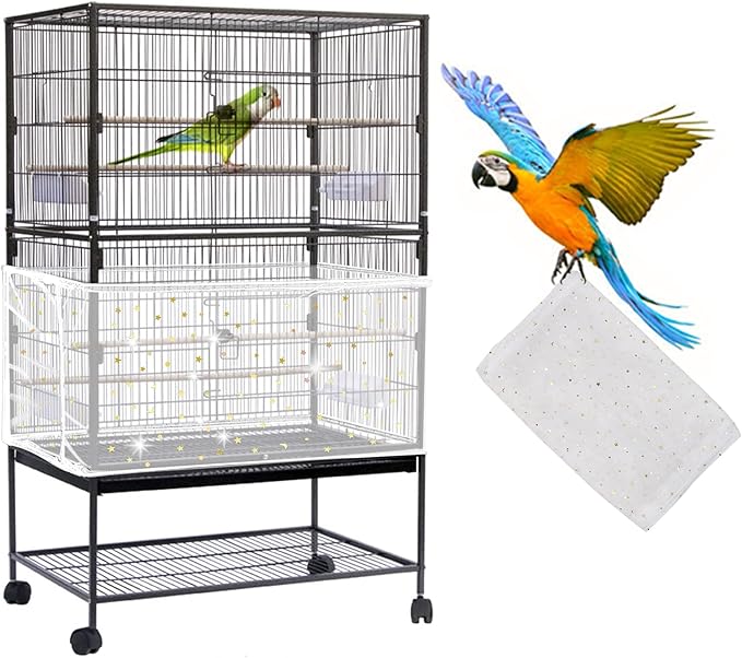 Daoeny Large Bird Cage Cover, Bird Cage Seed Catcher, Adjustable Soft Nylon by Daoeny