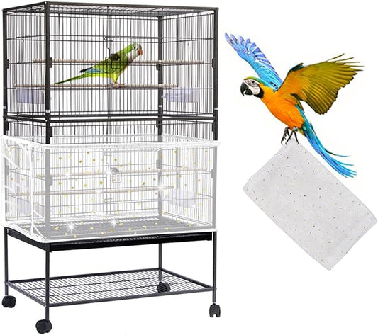 Daoeny Large Bird Cage Cover, Bird Cage Seed Catcher, Adjustable Soft Nylon by Daoeny