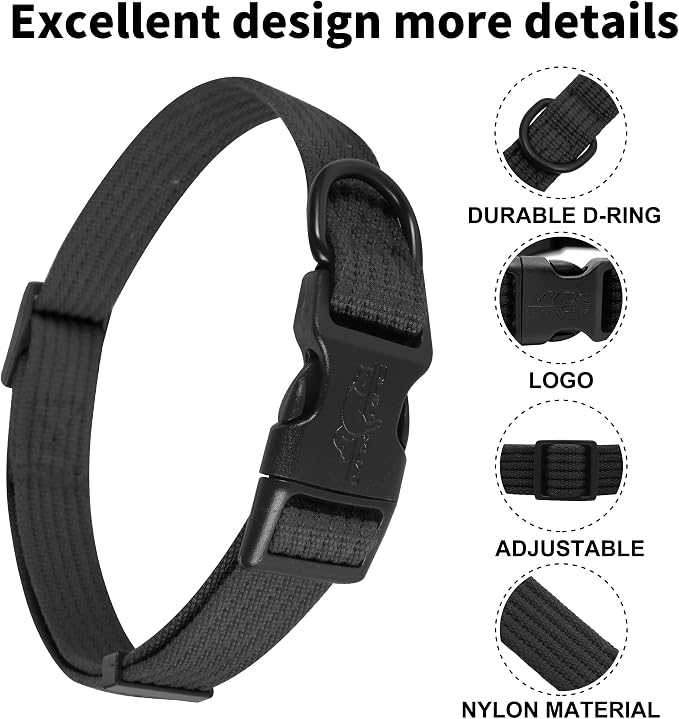 lynxking Dog Collar Soft Padded Breathable Cotton Solid Color Strong Adjustable - Image 3