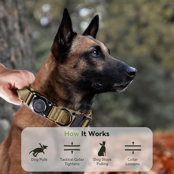 2025 Upgrade Waterproof AirTag Dog Collar, Military Tactical Dog Collar - Image 6